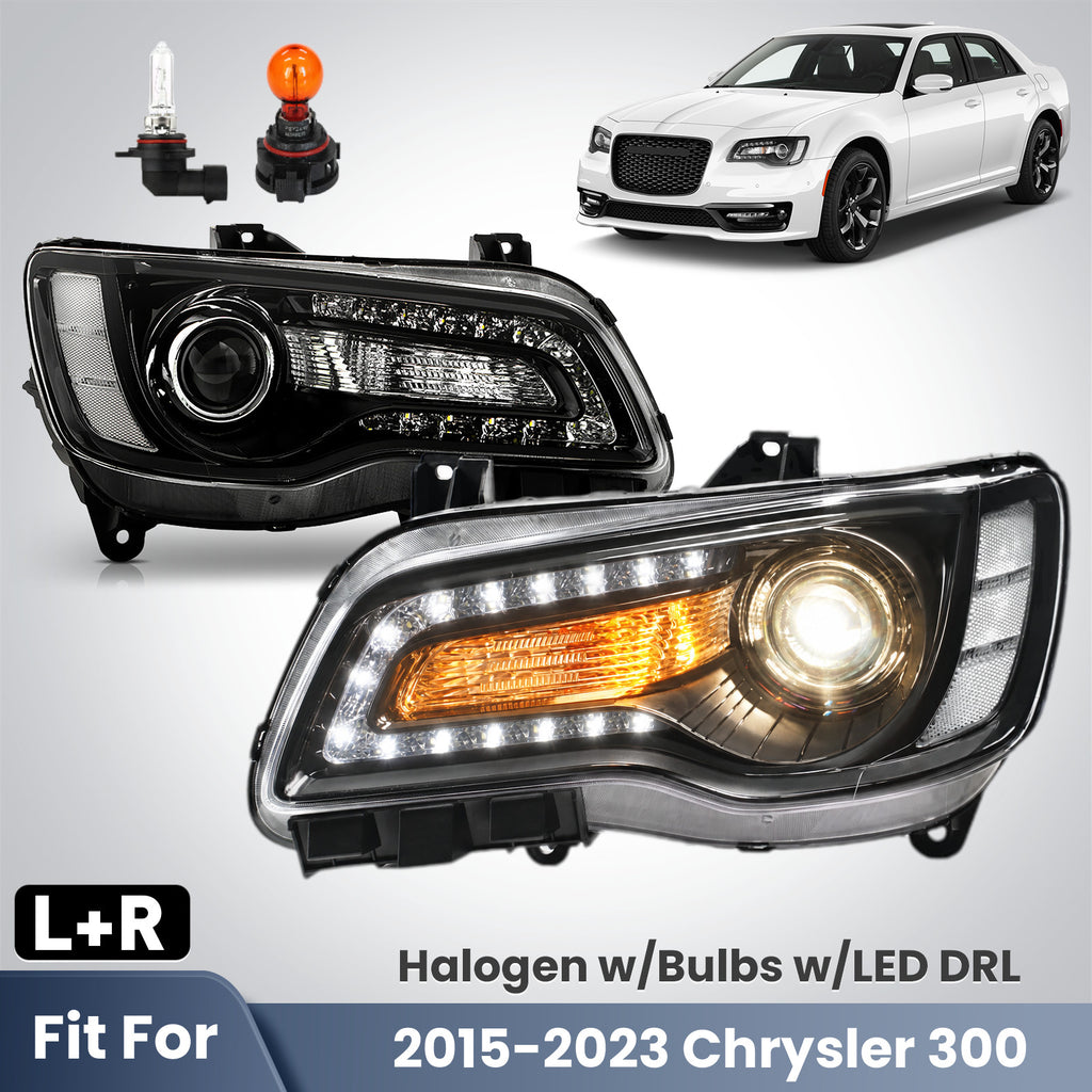 Fitment diagram for 2015-2023 Chrysler 300 headlights