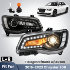 Fitment diagram for 2015-2023 Chrysler 300 headlights