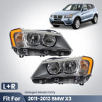 Pair halogen headlight front angle for 2011-2014 BMW X3 F25
