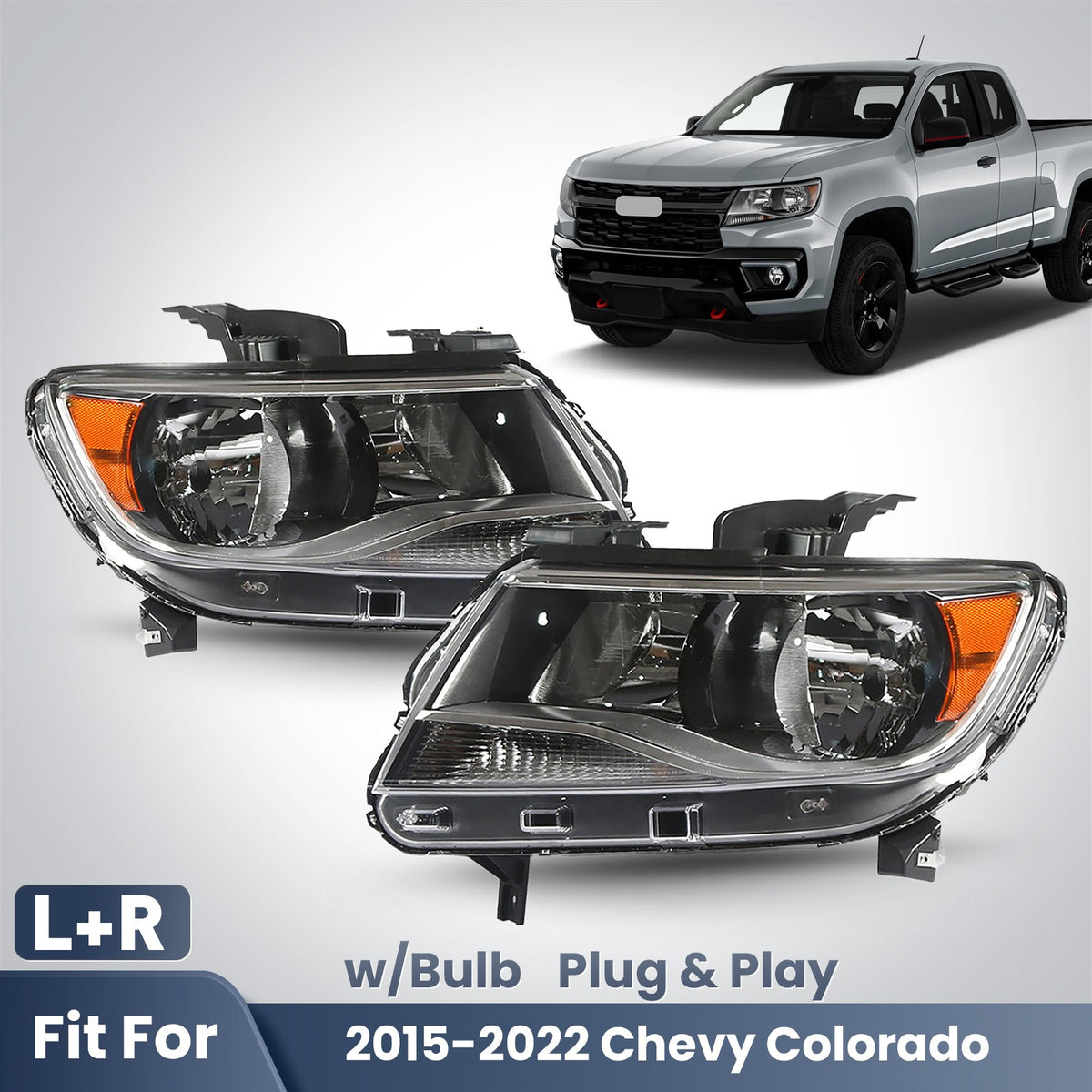 Fitment diagram for 2015-2022 Chevy Colorado headlights