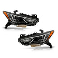 Chrome HID Headlights Pair w/ LED DRL w/o AFS for Infiniti QX60 (2016-2019)