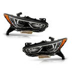 Chrome HID Headlights Pair w/ LED DRL w/o AFS for Infiniti QX60 (2016-2019)