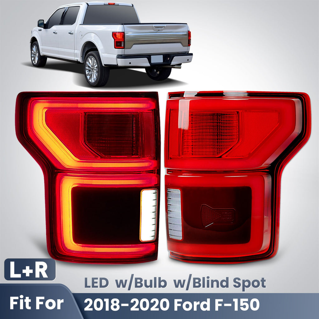 black LED tail light view 1 for Ford F-150 with BLIS (2018-2020)