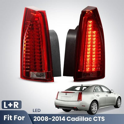 chrome red LED tail light view 1 for Cadillac CTS Sedan (2008-2013)