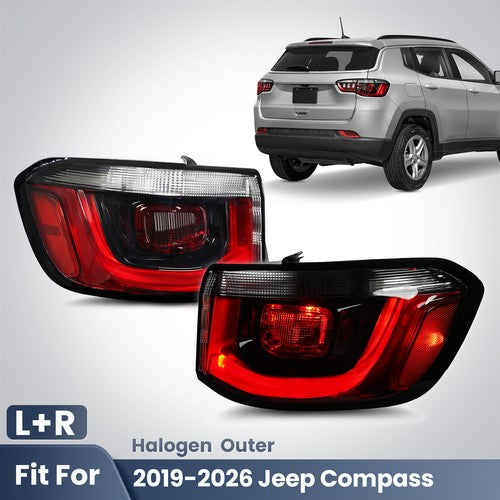 smoked halogen outer tail light view 1 for Jeep Compass (2019-2026)