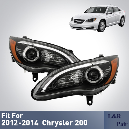 Fitment diagram for 2012-2014 Chrysler 200 headlights