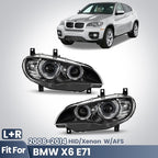 Fitment diagram for 2008-2014 BMW X6 E71 headlights