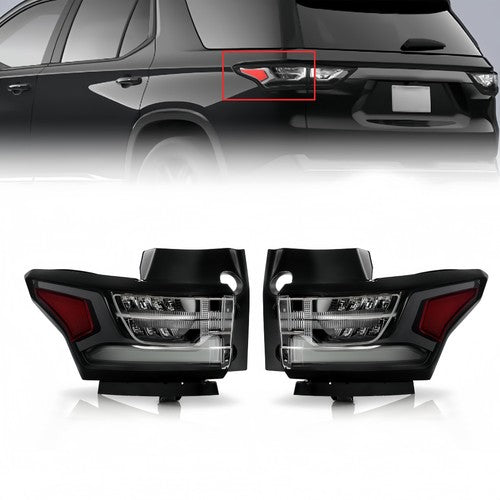 black LED outer tail light view 1 for Chevy Traverse (2018-2021)