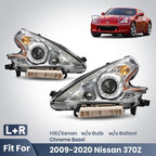 Fitment diagram for 2009-2020 Nissan 370Z headlights