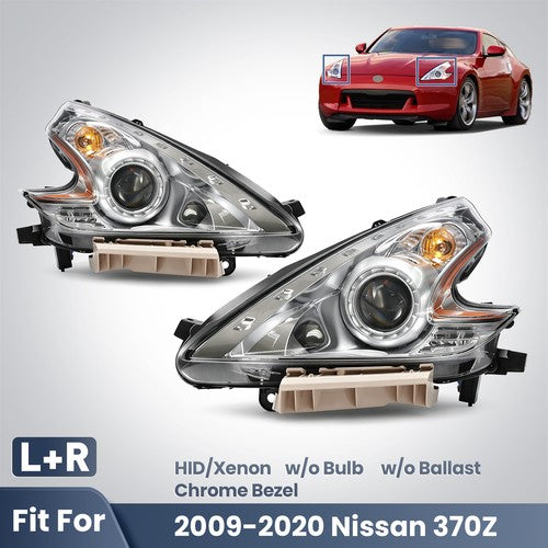 Fitment diagram for 2009-2020 Nissan 370Z headlights