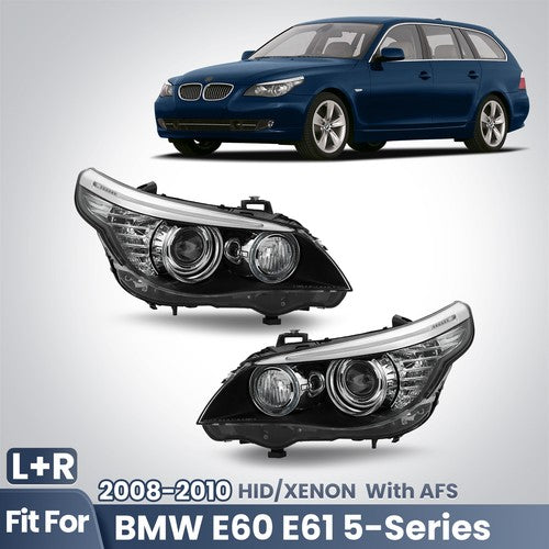 Fitment diagram for 2008-2010 BMW 5 Series E60 headlights