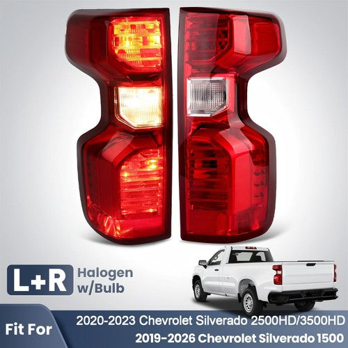 chrome halogen tail light view 1 for Chevy Silverado 1500 (2019-2026)