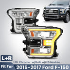 Fitment diagram for 2015-2017 Ford F-150 headlights