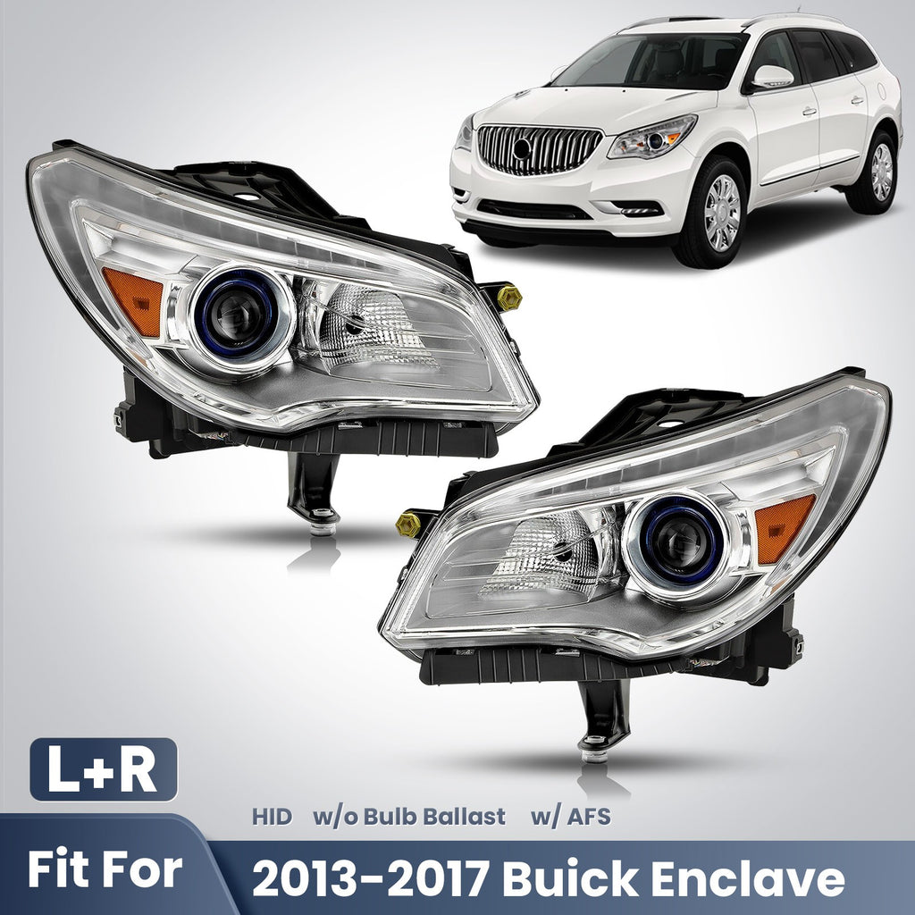 Fitment diagram for 2013-2017 Buick Enclave headlights