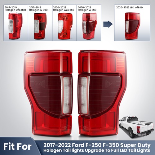 chrome LED tail light view 1 for Ford F-250 F-350 Super Duty Halogen Models (2017-2022)