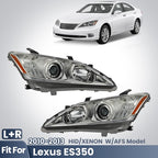 Fitment diagram for 2010-2012 Lexus ES350 headlights