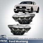 Headlight bulb size diagram for 2024-2026 Ford Mustang Chrome Full LED headlights