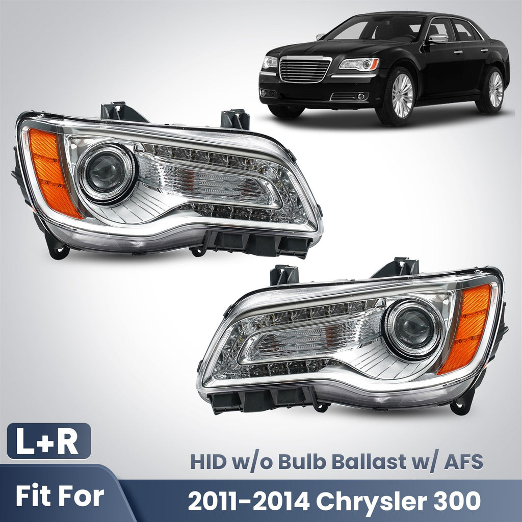 Headlight bulb size diagram for 2011-2014 Chrysler 300 Chrome HID Projector headlights