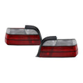 Euro Style Red/Clear Tail Lights Pair for BMW 3 Series E36 Coupe and Convertible (1992-1999)