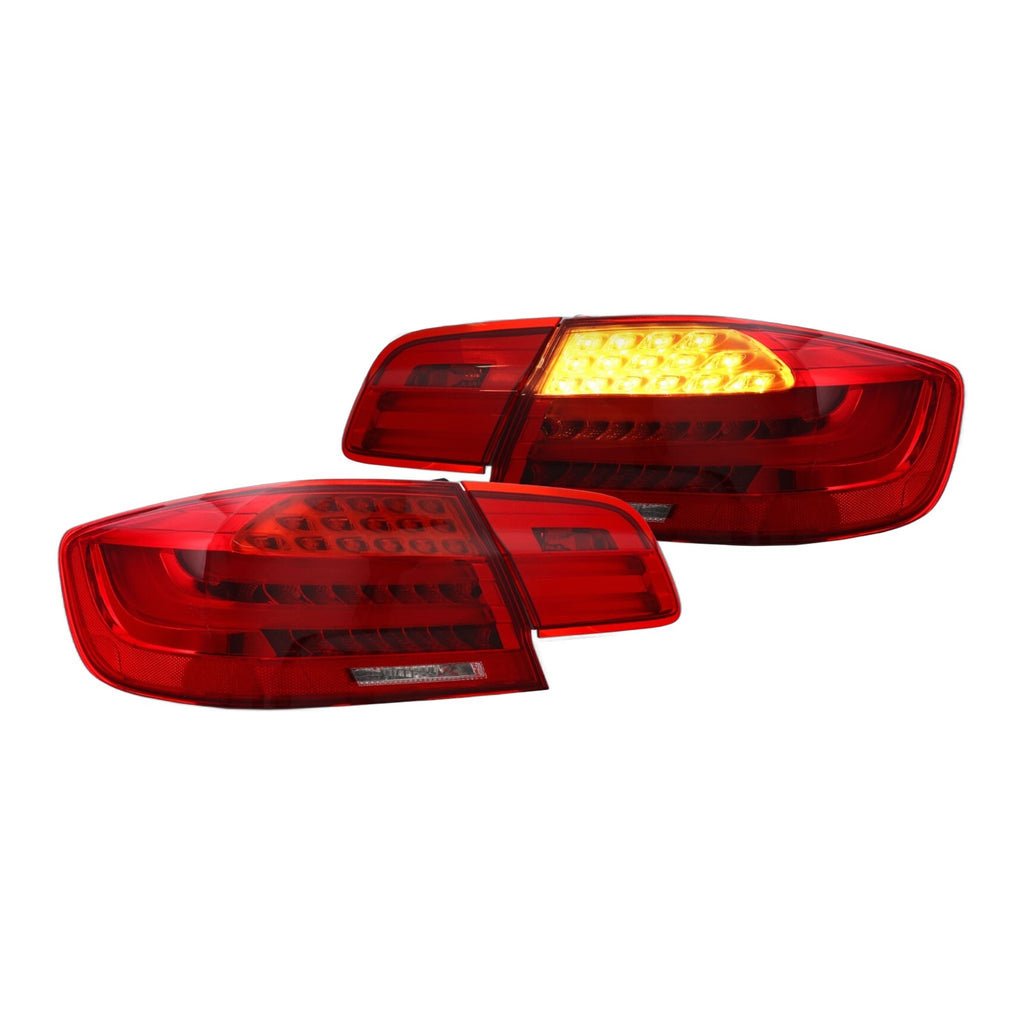 LCI Style Red LED Tail Lights Pair for BMW 3 Series E92 Coupe and M3 (2007-2010)