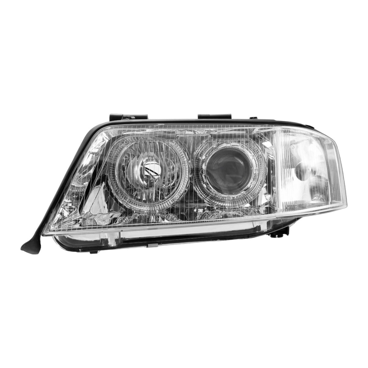Chrome Angel Eye Halo Projector Headlights for Audi A6 C5 Xenon Models (1998-2001)