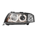 Black Angel Eye Halo Projector Headlights for Audi A6 C5 Halogen Models (1998-2001)