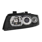 Euro Black Clear Corner Projector Headlights for Audi A4 / S4 B6 Xenon Models (2002-2005)