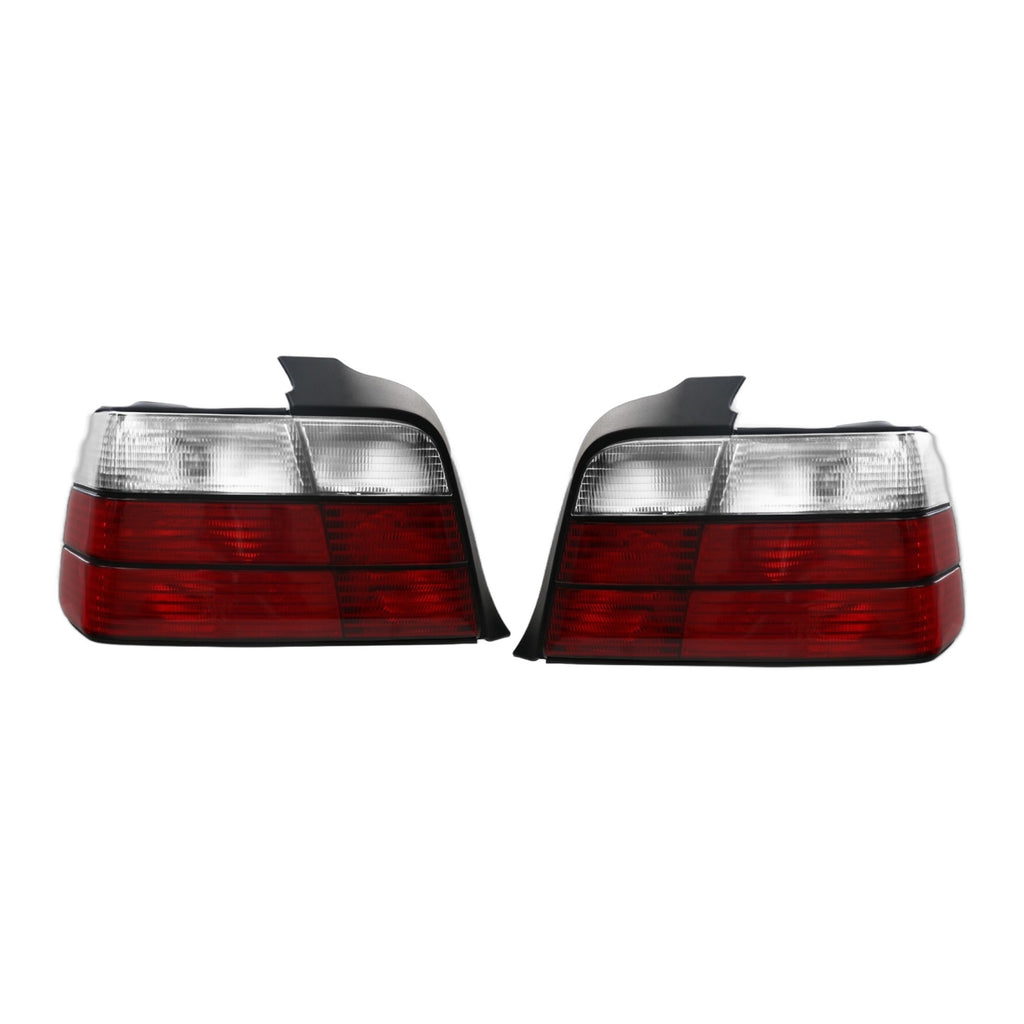 Euro Style Red/Clear Tail Lights Pair for BMW 3 Series E36 Sedan and M3 Sedan (1992-1998)