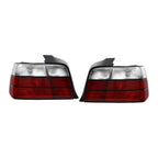 Euro Style Red/Clear Tail Lights Pair for BMW 3 Series E36 Sedan and M3 Sedan (1992-1998)