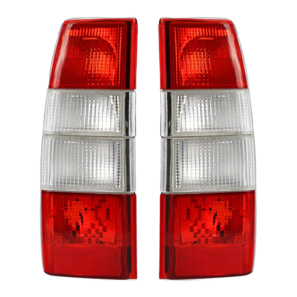 Euro Style Red Clear Tail Lights Pair for Volvo 740 760 940 960 Wagon (1985-1996)