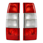 Euro Style Red Clear Tail Lights Pair for Volvo 740 760 940 960 Wagon (1985-1996)