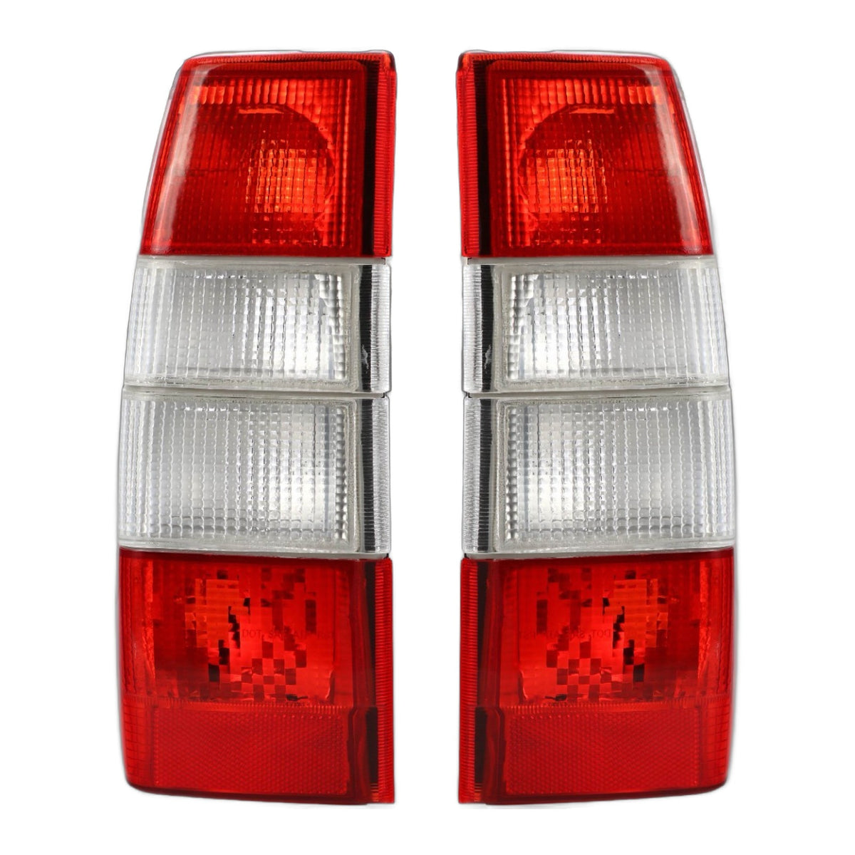 Euro Style Red Clear Tail Lights Pair for Volvo 740 760 940 960 Wagon (1985-1996)