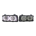Black LED Angel Eye Euro Projector Glass Headlights for BMW 3 Series E36 and M3 (1992-1999)