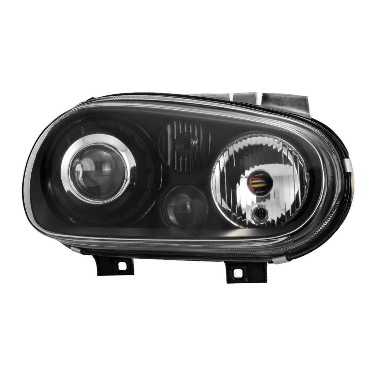 R32 Style Black Projector Headlights with Fog Lights and LED Bulbs for Volkswagen Golf / GTI MK4 (1999-2006)