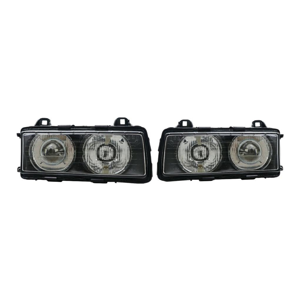 Black Euro Ellipsoid Projector Glass Headlights for BMW 3 Series E36 and M3 (1992-1999)