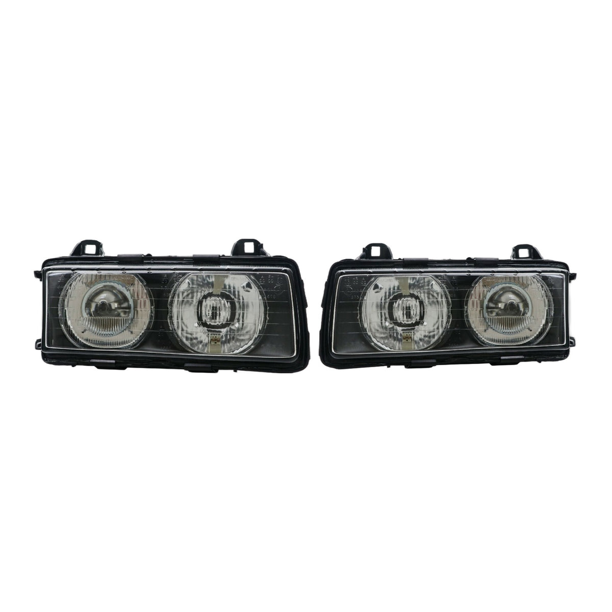 Black Euro Ellipsoid Projector Glass Headlights for BMW 3 Series E36 and M3 (1992-1999)