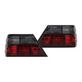 Euro Red Smoke Tail Lights Pair for Mercedes-Benz E-Class W124 Sedan Coupe and Convertible (1986-1995)
