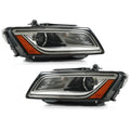 Chrome HID Projector Headlights Pair w/ LED DRL for Audi Q5 SQ5 w/o AFS (2013-2017)