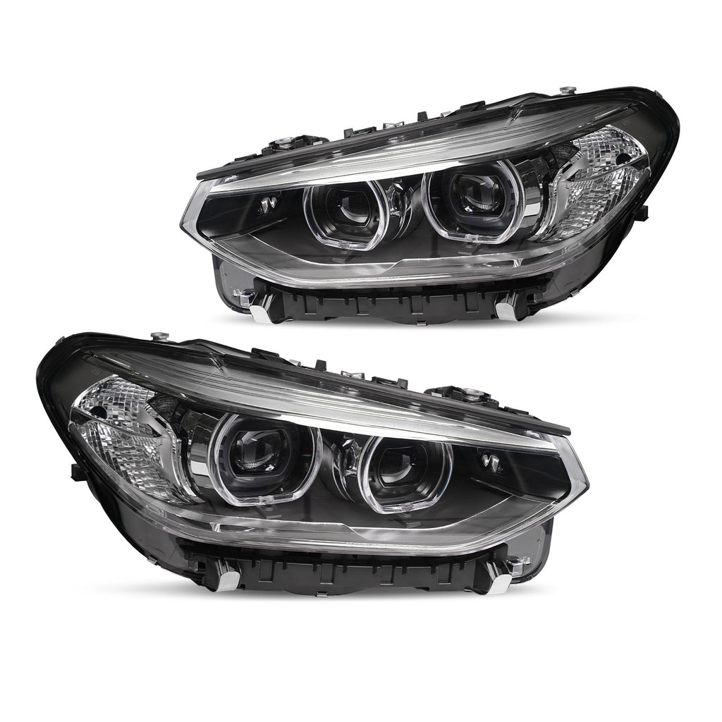 LED Headlights Pair for BMW X3 G01 (2018-2021) & X4 G02 (2019-2021) w/o AFS