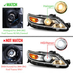 Pair halogen projector headlight front angle for 2010-2012 Ford Taurus