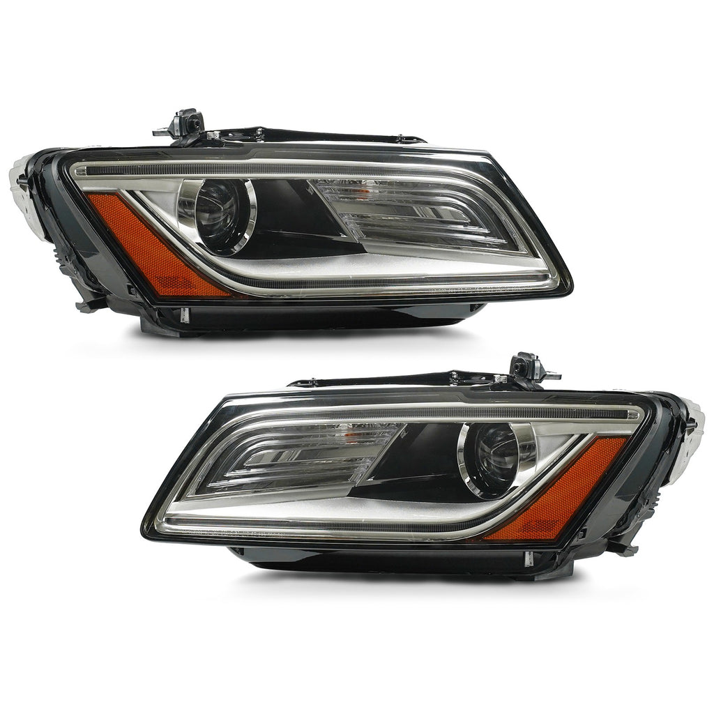 HID Xenon Headlights Pair w/ LED DRL w/o AFS for Audi Q5 & SQ5 (2013-2017)