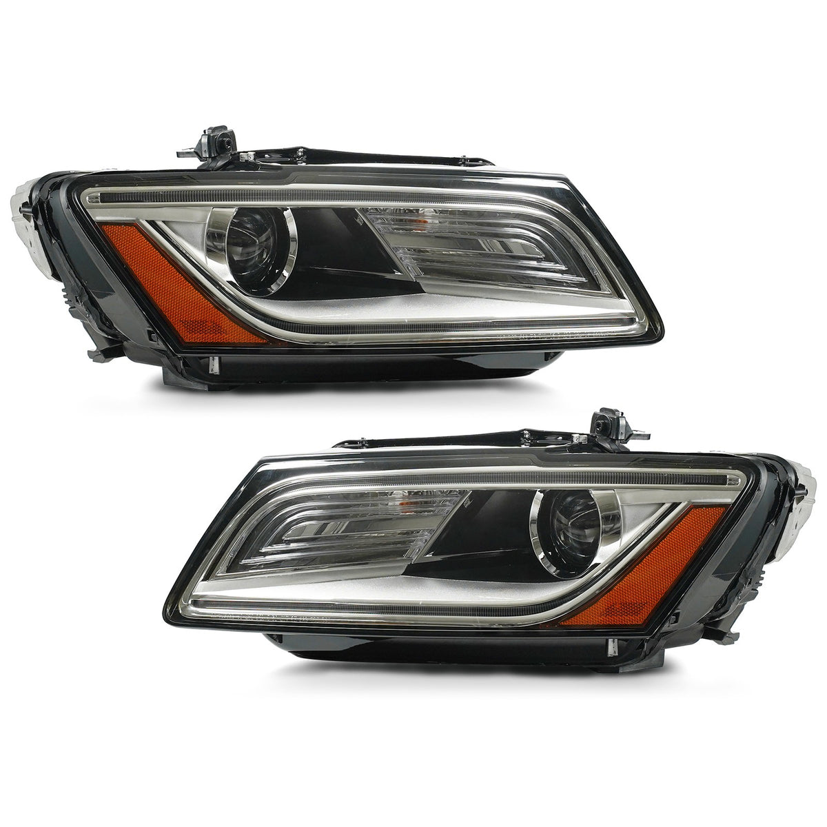 HID Xenon Headlights Pair w/ LED DRL w/o AFS for Audi Q5 & SQ5 (2013-2017)