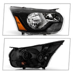 Black Trim Halogen Headlights Pair w/ Bulbs for Ford Transit 150 250 350 (2015-2026)