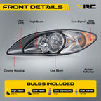 Headlight bulb size diagram for 2008-2016 International ProStar Chrome Halogen headlights