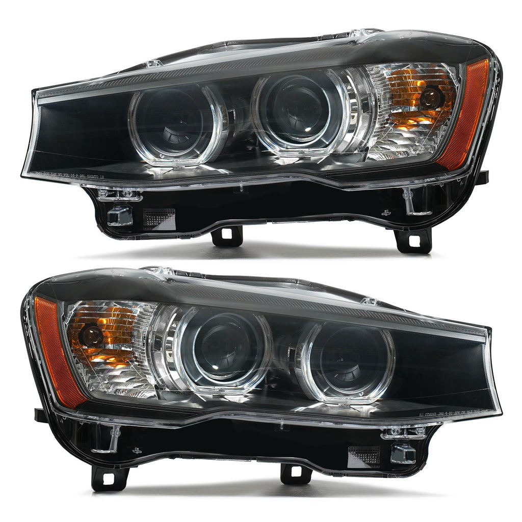Pair halogen projector headlight front angle for 2015-2018 BMW X3