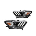 HID Xenon Projector Headlights Pair w/ LED DRL for Ford Mustang (2015-2017)