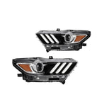HID Xenon Projector Headlights Pair w/ LED DRL for Ford Mustang (2015-2017)