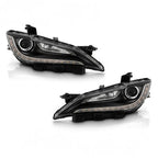 Black Trim HID Headlights Pair w/ LED DRL for Chrysler 200 (2015-2017)