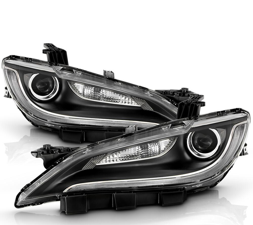 Chrome Halogen Headlights Pair w/o LED DRL for Chrysler 200 (2015-2017)