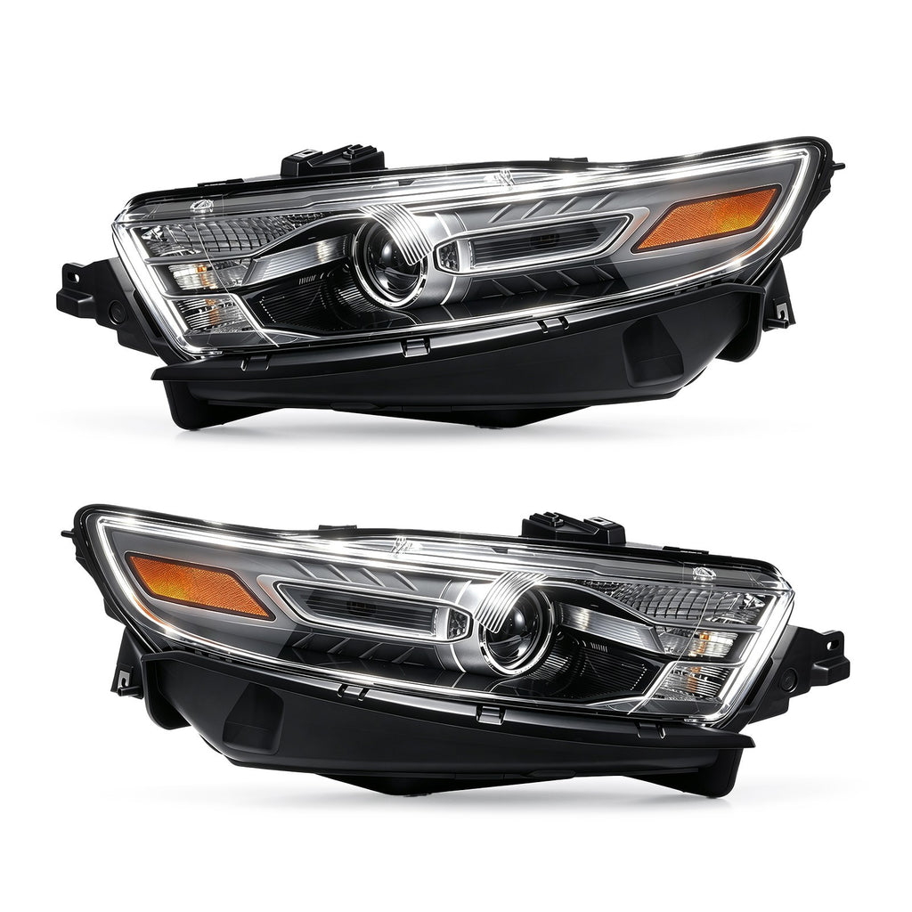 Chrome Halogen Projector Headlights Pair for Ford Taurus (2013-2014)